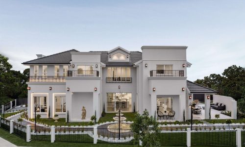 Modern display home design by Eagle Homes in Sydney with french provincial facade